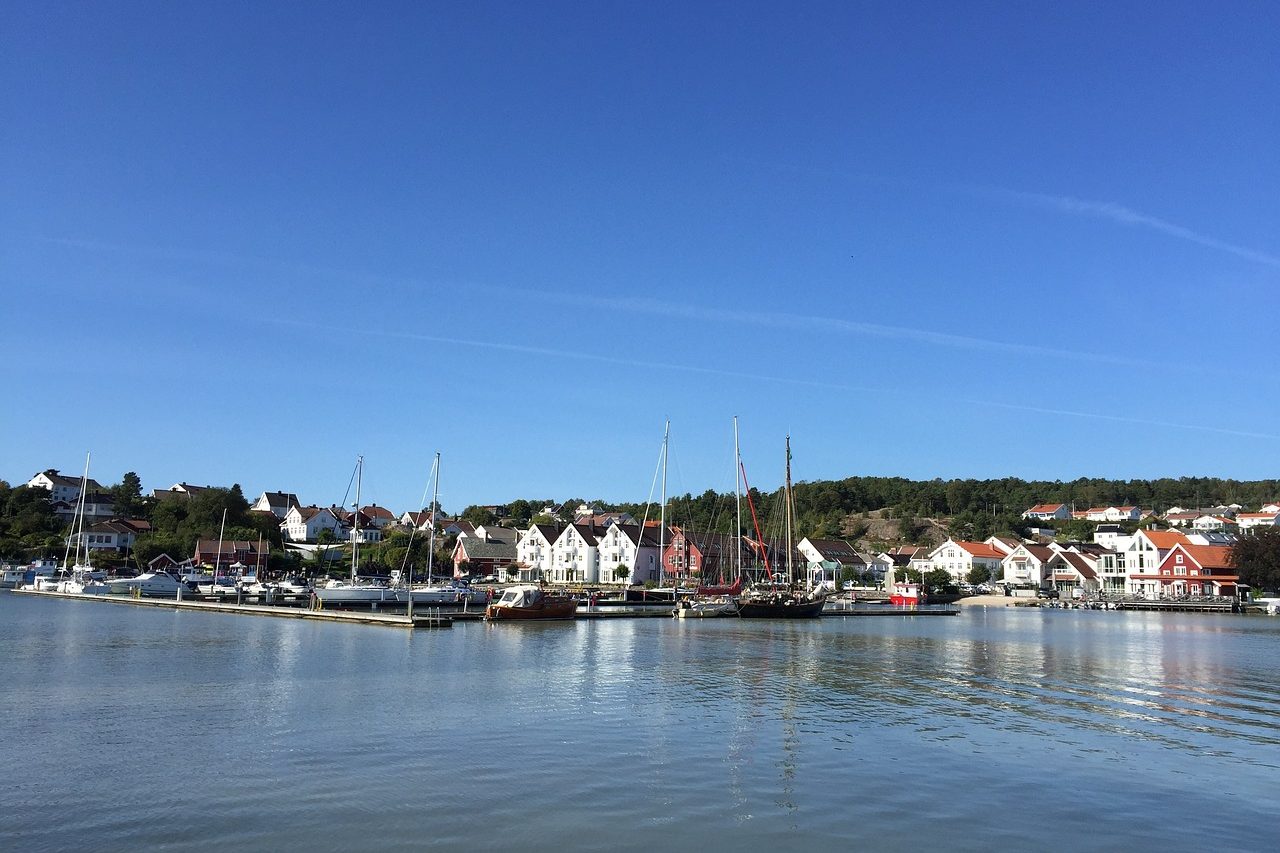 Karakteristiske trehus i Drøbak sentrum